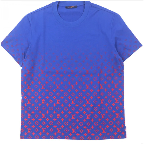 Authentic Louis Vuitton Gradient Cotton T-shirt - Blue -ID: 1A8WMU - Size 3L (R) - Picture 1 of 6